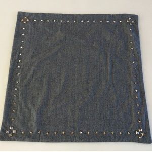 Michael Kors MK Home Decorative Pillow Cover Square 26x26 Wool Rayon Metal Studs